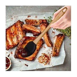 BBQ grilio rinkinys, nerūdijantis plienas, lagaminas, 26 dalys, medienos termometras