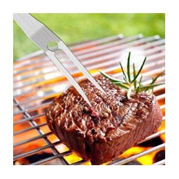 BBQ grilio rinkinys, nerūdijantis plienas, lagaminas, 26 dalys, medienos termometras