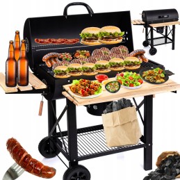 Didelė anglies grilio statinė su dangteliu Lehmann sodo peleninė 71x35cm