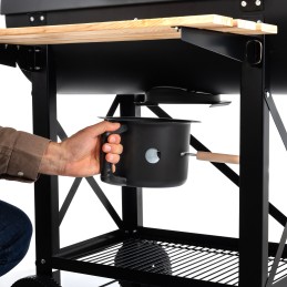 Didelė anglies grilio statinė su dangteliu Lehmann sodo peleninė 71x35cm