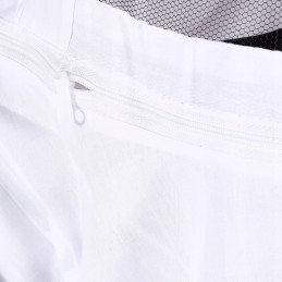 Baltas bitininkystės kostiumas su kepure