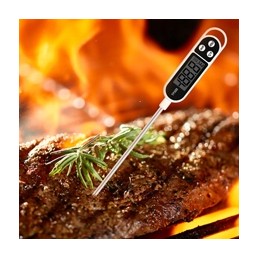 BBQ grilio rinkinys, nerūdijantis plienas, lagaminas, 26 dalys, medienos termometras