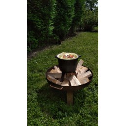 16l ketaus puodas, juodas, Rossner medžioklinis grilis