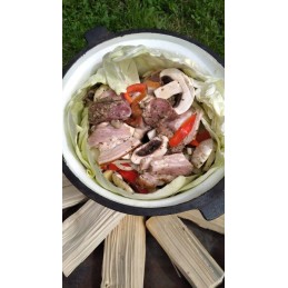 16l ketaus puodas, juodas, Rossner medžioklinis grilis