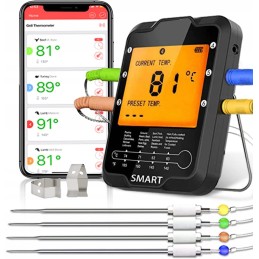 Grilio termometras su 4 spalvingais išmaniaisiais zondais