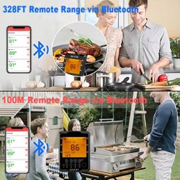 Grilio termometras su 4 spalvingais išmaniaisiais zondais