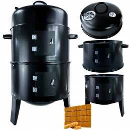 Rūkykla, grilis, anglių puodas, židinys, 3in1, apvalus, nešiojamas + nemokamas