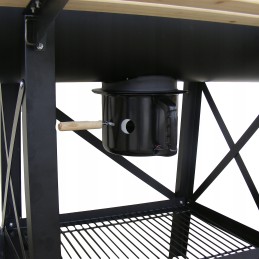 Moderni anglis grilis su dangteliu ir termometru - sodui, sklypui ir terasai