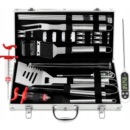 Grilio priedų rinkinys lagamine, 25 vnt