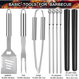 Grilio priedų rinkinys lagamine, 25 vnt