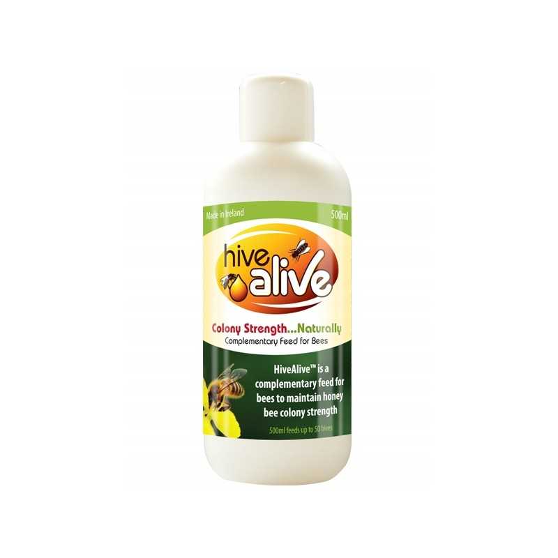 Siūlome HiveAlive 500 ml - porcija 50 šeimų - papildomas pašarų mišinys bitėms - LABAI GERAS PRODUKTAS!