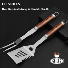 Romantiškas grilio priedų rinkinys grilio lagamine