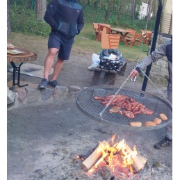 Kaltos plieno apvalios grotelės kepsninei, 100 cm