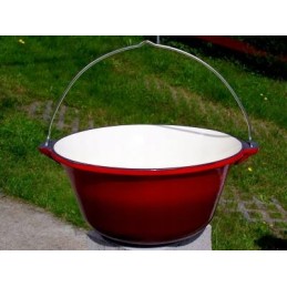 Originalus vengriškas ketaus katilas, emaliuotas vidus ir išorė, 10l