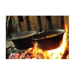 Originalus vengriškas ketaus katilas, emaliuotas vidus ir išorė, 10l