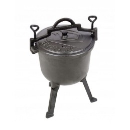 Laisvai statomas ketaus katilas, 8 litrų talpos medžioklės puodas, emaliuotas