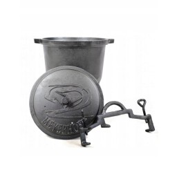 Laisvai statomas ketaus katilas, 8 litrų talpos medžioklės puodas, emaliuotas