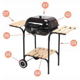 ⭐ sodo anglies grilis ant ratų apima 3 lentynas ⭐