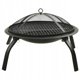 Vidaxl 2-in-1 laužavietė ir grilis, su pokeriu, 56x56x49 cm, plieninis