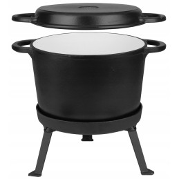 Medžioklinis virdulys 15 litrų. emaliuotas. 3in1. grilio dangtelis.