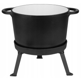 Medžioklinis virdulys 15 litrų. emaliuotas. 3in1. grilio dangtelis.