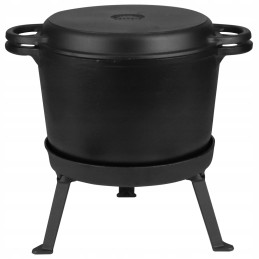 Medžioklinis virdulys 15 litrų. emaliuotas. 3in1. grilio dangtelis.