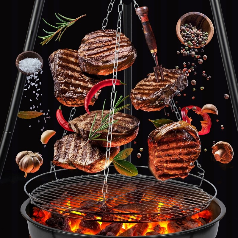 ✅Curron pakabinamas trikojis ugnies duobė triplebbq gm10000