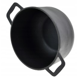 3in1 juodas ketaus katilas, 15l, dangtis, grilio funkcija, ugnies puodas