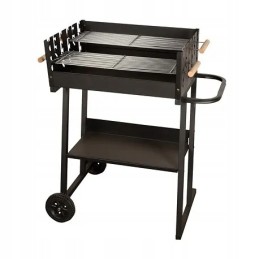 Anglies grilis ant ratų su dviem lauko grotelėmis, apie 78 x 52 5 x 90 5 cm