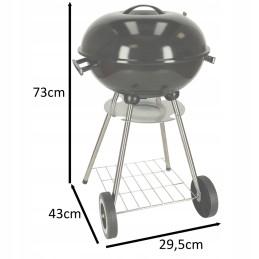 Ogļu dārza grils briketēm, slēgts, ar ventilācijas vāku un plauktu