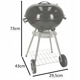 Ogļu dārza grils briketēm, slēgts, ar ventilācijas vāku un plauktu
