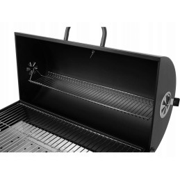 Sodo kepsninė su anglimis su termometro dangteliu ir lentynomis sklypui