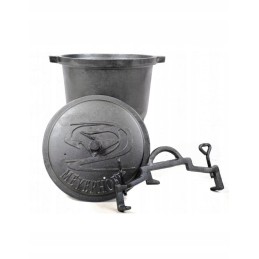 Laisvai statomas ketaus katilas, 8 litrų talpos medžioklės puodas, emaliuotas