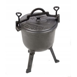 Laisvai statomas ketaus katilas, 8 litrų talpos medžioklės puodas, emaliuotas