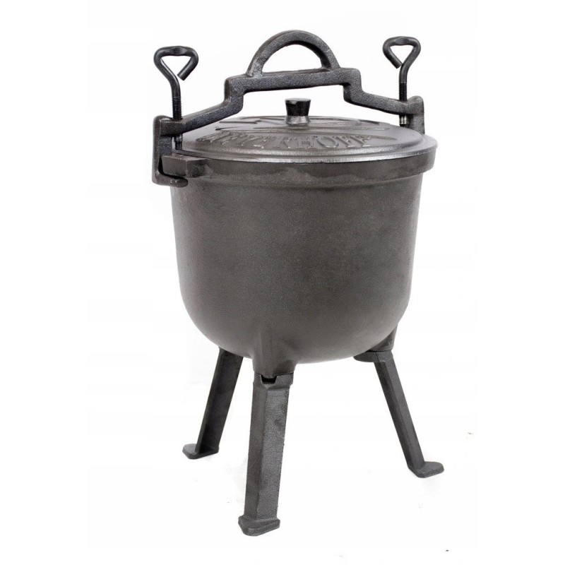 Ketaus medžioklinis puodas, emaliuotas puodas, židinys, 8l, keptas vengriškas