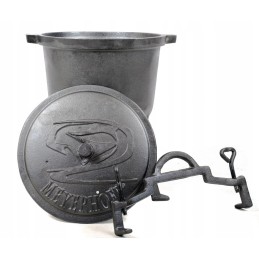 Ketaus medžioklinis puodas, emaliuotas puodas, židinys, 8l, keptas vengriškas