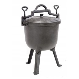 Laisvai statomas ketaus katilas, 8 litrų talpos medžioklės puodas, emaliuotas