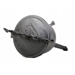 Laisvai statomas ketaus katilas, 8 litrų talpos medžioklės puodas, emaliuotas