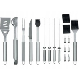 Grilio stalo įrankiai lagamine – praktiškas ir elegantiškas rinkinys, turintis daug privalumų, ypač skirtas kepsnių mėgėjams.