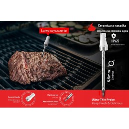 Belaidis LCD grotelių termometras su programėle telefone