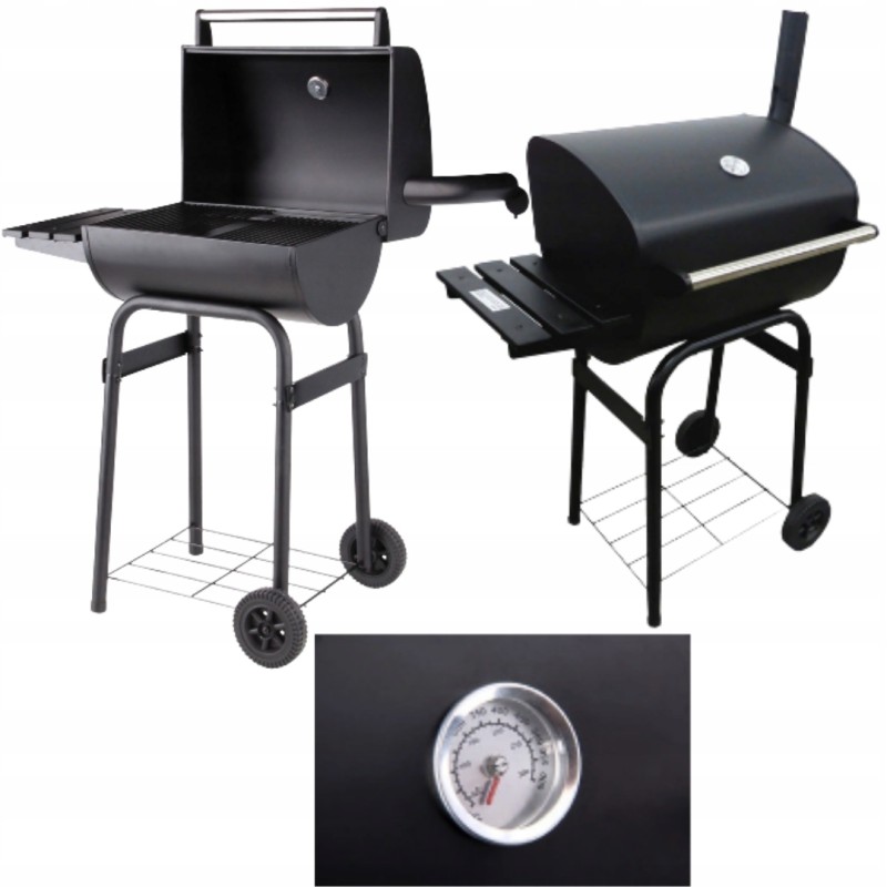 Didelė anglinė sodo kepsninė su dangteliu, 47 cm grotelėmis - laikina akcija!