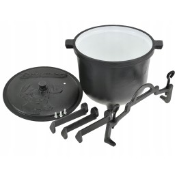 Medžioklinis virdulys 8 litrų, emaliuotas, emaliuotas ketaus laužo puodas