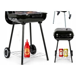 Sodo anglies grilis su dangteliu ant ratų