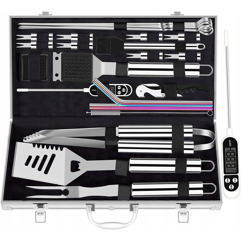 Romantiškas grilio priedų rinkinys lagamine