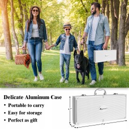 Romantiškas grilio priedų rinkinys lagamine