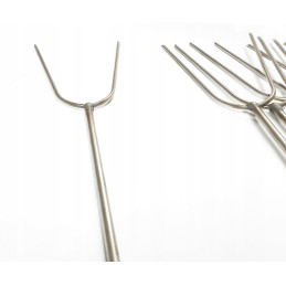 Nerūdijančio plieno kepimo šakės 120 cm, 10 vnt + kabykla