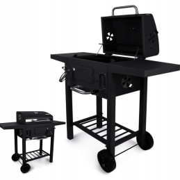 Profesionali sodo kepsninė su anglimis + lentynos + peleninė + dangtis + grotelės