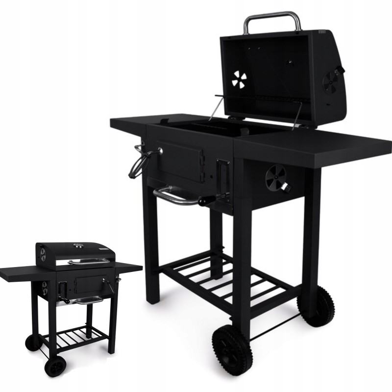 Profesionali sodo kepsninė su anglimis + lentynos + peleninė + dangtis + grotelės