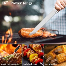 Aukščiausios kokybės medinių grilio rinkinys, 26 x termometras