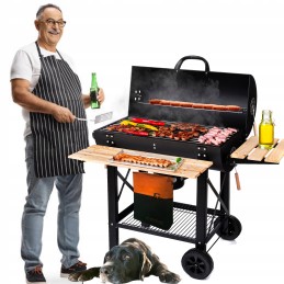 Didelė anglies grilio statinė su dangteliu Lehmann sodo peleninė 71x35cm